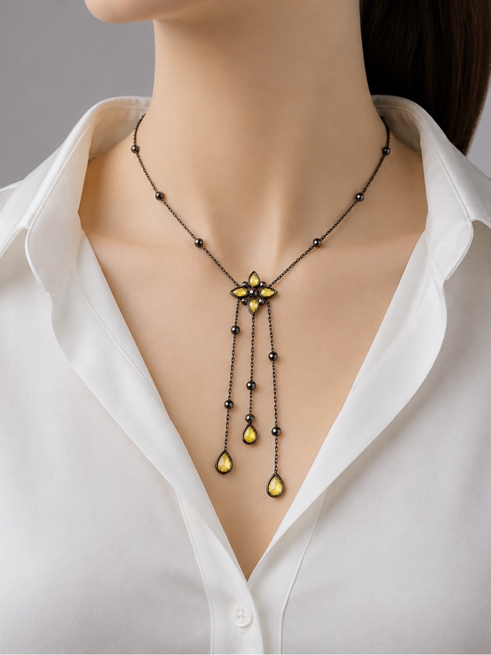 Vintage Starburst Gold and antique silver Necklace